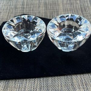 Vintage Crystal Taper/Tealight  Candle Holder Made in Taiwan Set of Two
